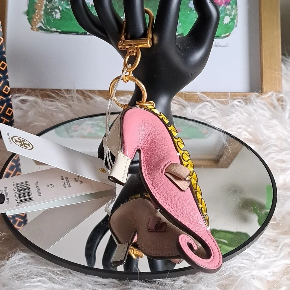 Tory Burch Women's Origami Seahorse Key Fob - Pink City NWTs